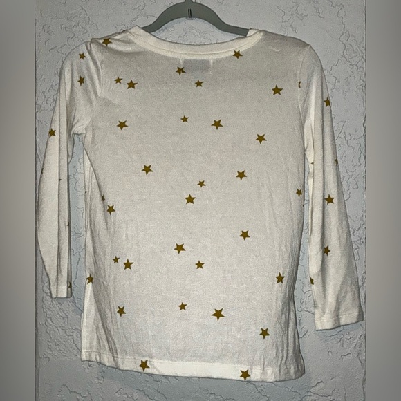 Old Navy White Long Sleeve Shirt with Gold Stars (NWOT) - Picture 5 of 9